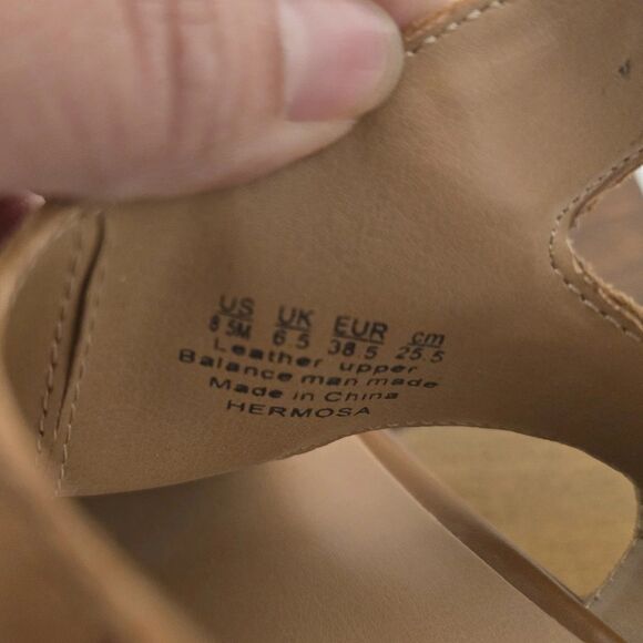 FRANCO SARTO BROWN LEATHER COMFORT SANDALS SIZE 8.5 M Womens Block Heel Boho - Picture 11 of 13